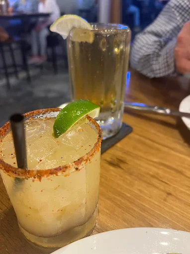 Patio seating and live music area